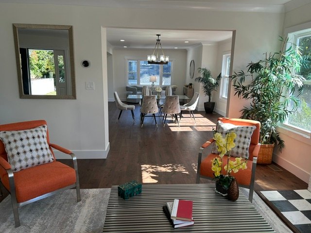 
          Living and dining spaces
          after home staging