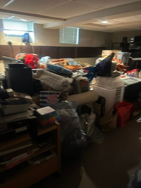Basement before a home cleanout