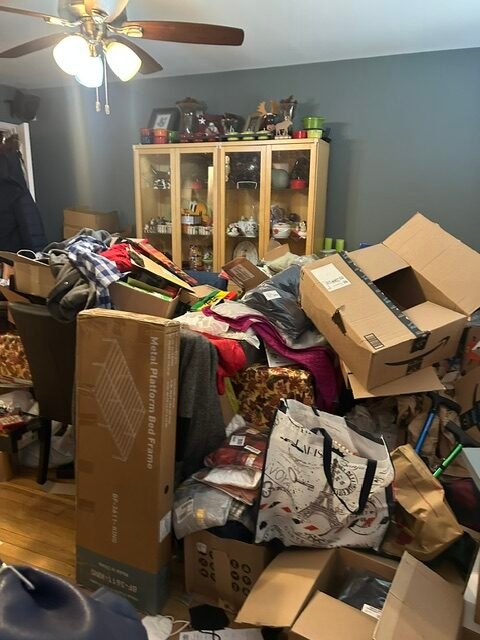 Dining room before professional organizing