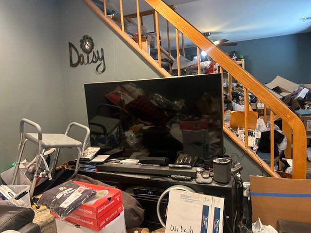 
              Living room before
              professional organizing